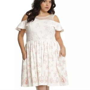 🎊Disney Beauty And The Beast Icons Cold Shoulder Dress Plus Size